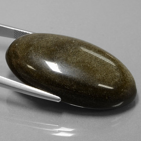 52.66克拉天然黑曜石，椭圆形切割，不透明