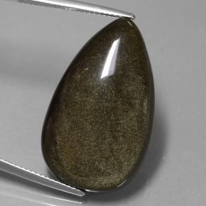 21.67克拉天然黑色黑曜石，梨形，29.4×17.7毫米，不透明