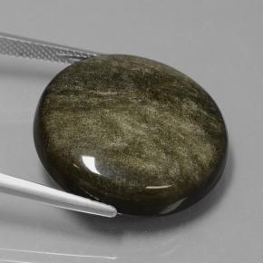 24.98克拉天然黑曜石，圆形切割，不透明