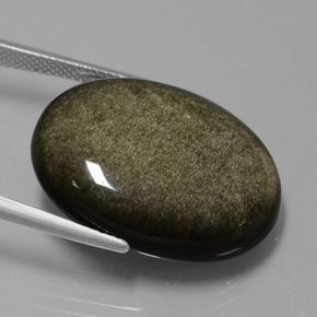 25.43克拉天然黑曜石，椭圆形切割，不透明