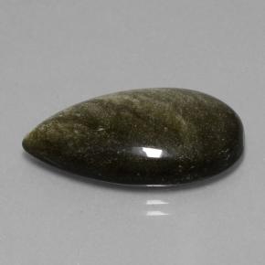 18.42克拉天然黑色黑曜石，梨形，28.4×16.3毫米，不透明