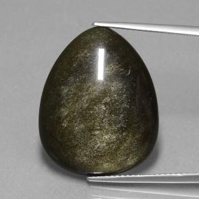 15.72克拉天然黑色黑曜石，梨形，24×19.3毫米，不透明
