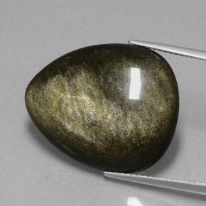 15.72克拉天然黑色黑曜石，梨形，24×19.3毫米，不透明