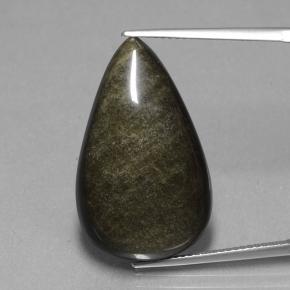 19.36克拉天然黑色黑曜石，梨形，26.8×16.3毫米，不透明