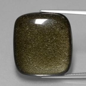 22.65克拉天然黑曜石，垫形剪裁，不透明