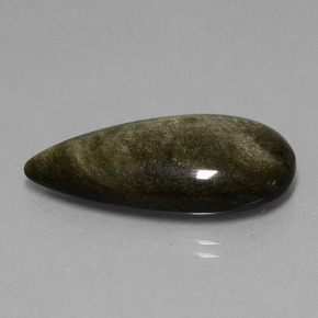 17.37克拉天然黑曜石，梨形，不透明