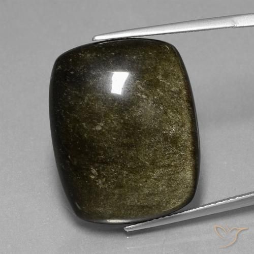 30.38ct 天然 黑色配青铜 黑曜石, 软垫, 不透明