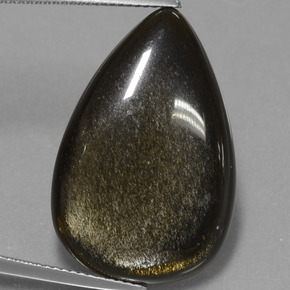 19.08克拉天然黑色黑曜石，梨形，27.6×18.3毫米，不透明