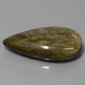 20.88克拉天然黑色黑曜石，梨形，30.6×16.3毫米，不透明