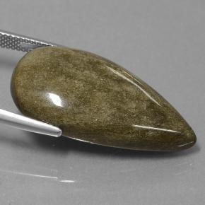 20.88克拉天然黑色黑曜石，梨形，30.6×16.3毫米，不透明