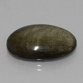 15.30克拉天然黄金色黑曜石，椭圆形切割，23.5×15.6毫米，不透明