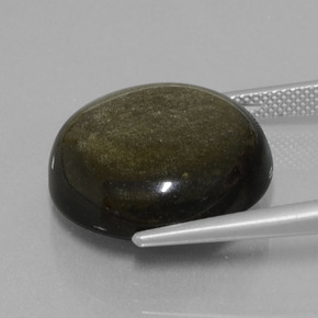 19.72克拉天然黑曜石，圆形切割，不透明