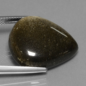 17.78克拉天然黑曜石，梨形，不透明