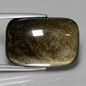 17.14克拉天然黑曜石，垫形剪裁，不透明