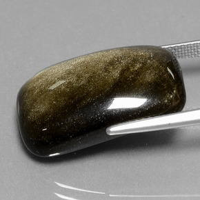 17.14克拉天然黑曜石，垫形剪裁，不透明