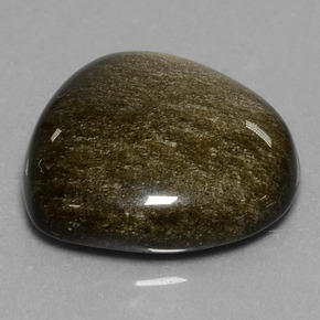 17.56克拉天然金色黑曜石，异形，19.9×19.7毫米，不透明