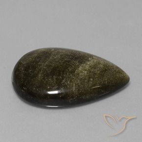 35.49克拉天然黑曜石，梨形，不透明