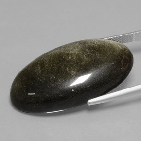 41.23克拉天然黑曜石，椭圆形切割，不透明