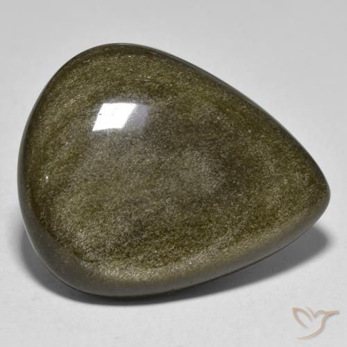25.90ct 天然 彩色 黑曜石, 梨形, 不透明