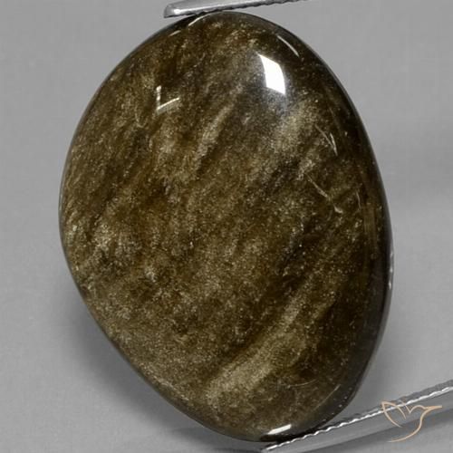 30.42ct 天然 黑色带金色光泽 黑曜石, 花式切割, 不透明