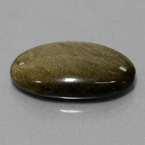 12.58克拉天然黄金色黑曜石，椭圆形切割，23.7×14.6毫米，不透明