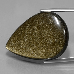 27.82克拉天然黑曜石，梨形，不透明