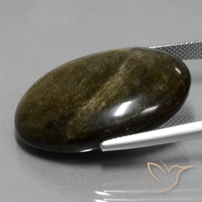 32.97克拉天然黑曜石，椭圆形，不透明