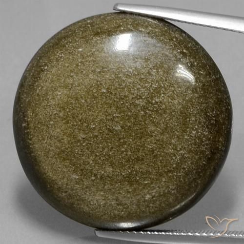 32.24克拉天然黑曜石，圆形切割，不透明