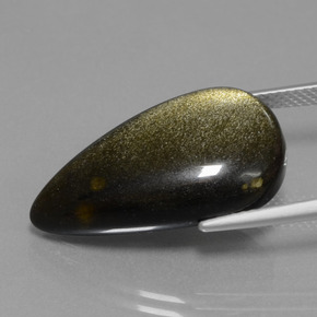 13.80克拉天然黑曜石，梨形，不透明