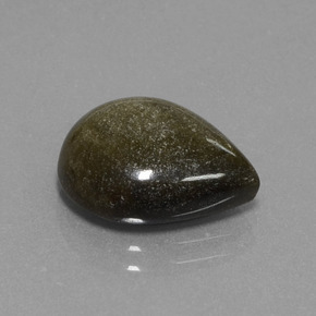 4.64克拉天然黄金色黑曜石，梨形，14×11.7毫米，不透明