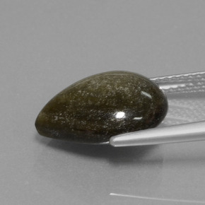 4.64克拉天然黄金色黑曜石，梨形，14×11.7毫米，不透明