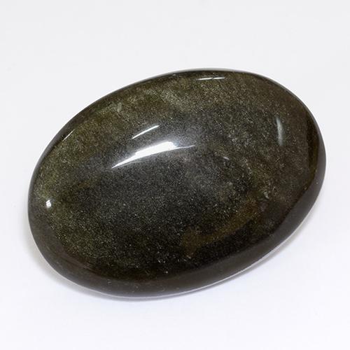 26.80克拉天然黑色黑曜石，椭圆形切割，28.7×20.2毫米，不透明