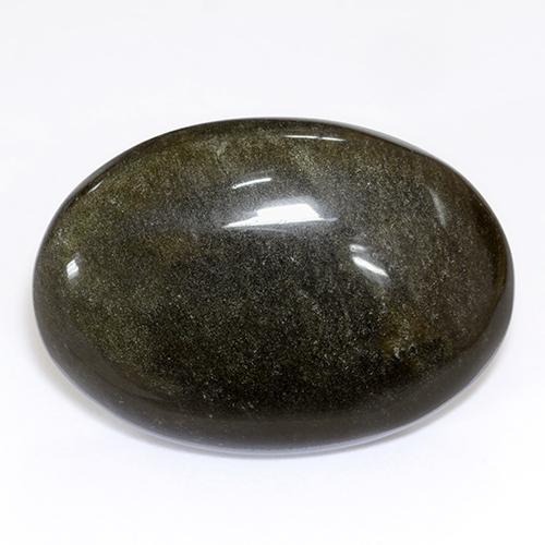 26.80克拉天然黑色黑曜石，椭圆形切割，28.7×20.2毫米，不透明