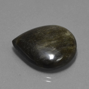 26.92克拉天然黑色黑曜石，梨形，24.9×24.1毫米，不透明