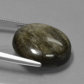 20.62克拉天然黑曜石，圆形切割，不透明