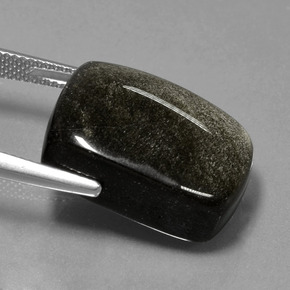 22.56克拉天然黑曜石，垫形剪裁，不透明