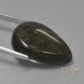 25.69克拉天然黑曜石，梨形，不透明