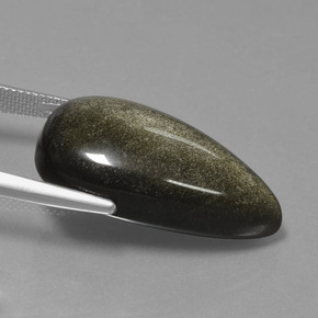 24.14克拉天然黑曜石，梨形，不透明