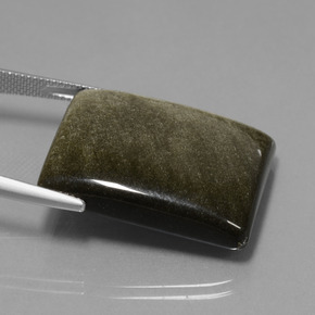 39.20克拉天然黑曜石，狭长方形，不透明