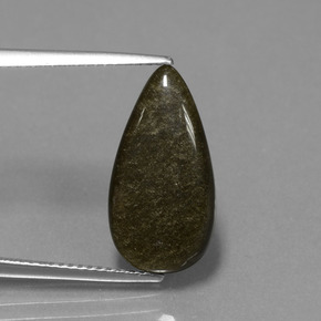 3.75克拉天然黑曜石，梨形，不透明