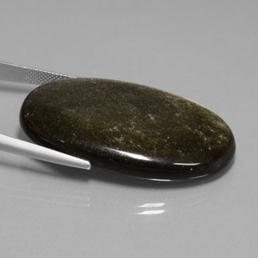 49.66克拉天然黑曜石，椭圆形切割，不透明