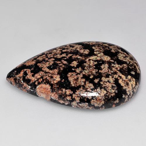 18.21克拉天然黑曜石，梨形，不透明