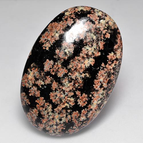 31.25克拉天然多色黑曜石，椭圆形切割，34×23.1毫米，不透明