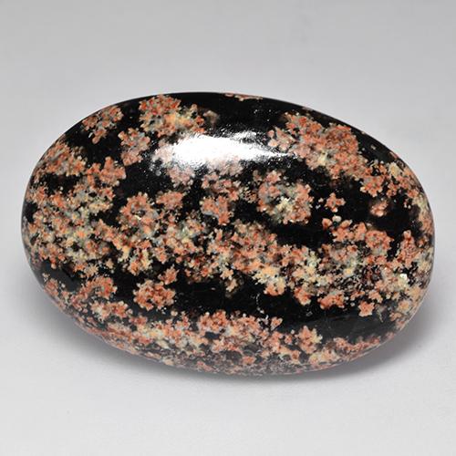 31.25克拉天然多色黑曜石，椭圆形切割，34×23.1毫米，不透明