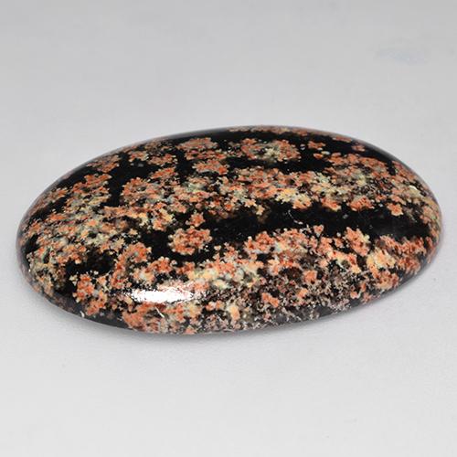 31.25克拉天然多色黑曜石，椭圆形切割，34×23.1毫米，不透明