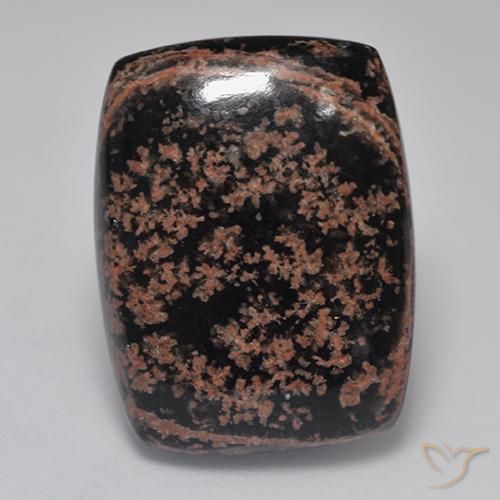 19.55ct 天然 彩色 黑曜石, 软垫, 不透明