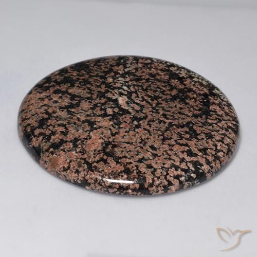 58.60克拉天然黑曜石，圆形切割，不透明