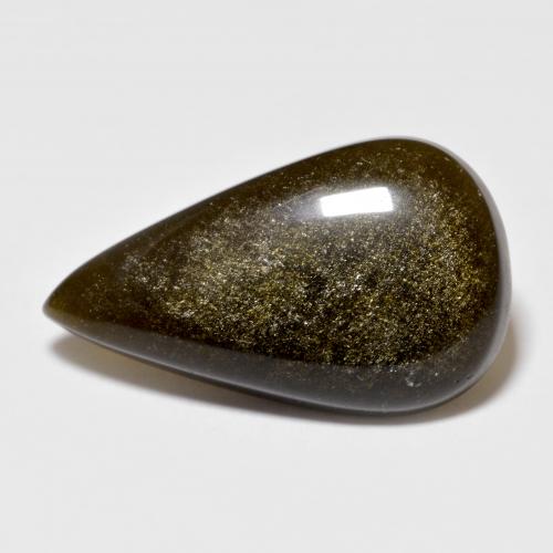 9.27克拉天然黑色黑曜石，梨形，22.5×13.3毫米，不透明