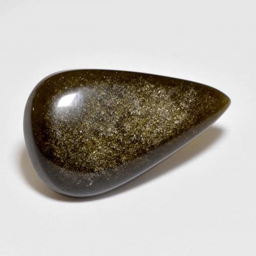 9.27克拉天然黑色黑曜石，梨形，22.5×13.3毫米，不透明