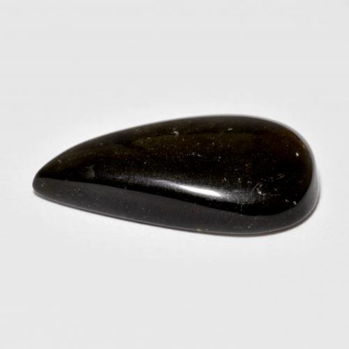 9.27克拉天然黑色黑曜石，梨形，22.5×13.3毫米，不透明
